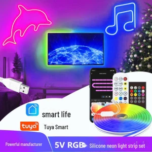 Neon RGB LED Silicone Waterproof Bluetooth Music Ambient Light — LED Strip Lights, Smarter than future