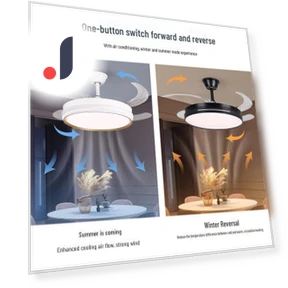 Smart Silent Ceiling Fan with Invisible Blades and Lighting — Ceiling Fans, Polaris star