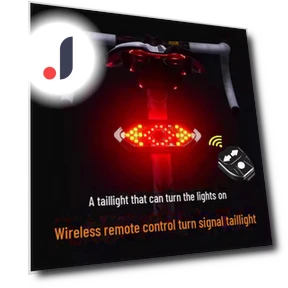 USB Rechargeable Bicycle Rear Light with Turn Signal and Wireless Remote Control — Bike Headlights, AI Supermarket