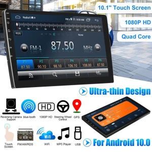10-inch Car Stereo Multimedia Android 10 Quad-Core Touchscreen Radio WIFI MP5 Player GPS Navigation Video, Pro DIY Tool