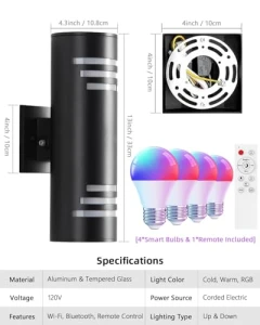 Smart Outdoor Wall Lights, KIZON