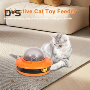 Interactive UFO-Shaped Slow Feeder with Ball Track, Kitty Cat House