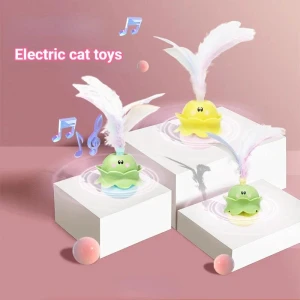 Interactive Cat Toy with Feathers and Color Light, Smart Pet Supplies
