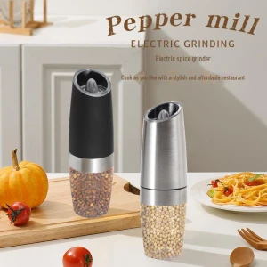 Smart Electric Salt and Pepper Mill with Gravity Sensor, Golden Fern