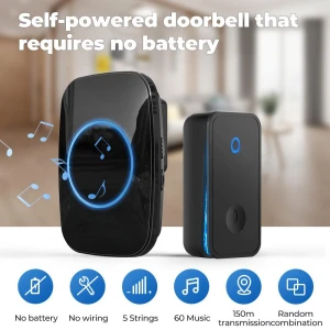 Autonomous Waterproof Wireless Doorbell Kit, YJMP Electronic