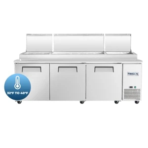 3 Door Refrigerated Pizza Prep Table, Frigos