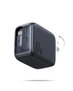 3 in 1 Fast Charging Block with Retractable Cable & Foldable Plug, Baseus