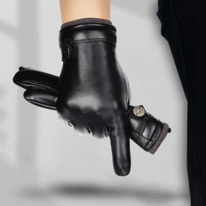 Men's Warm Leather Gloves with Touchscreen — Heated Gloves, Millioner