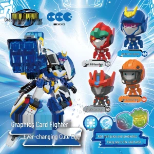 Ослепительно-синий трансформирующийся робот-игрушка, Super Go