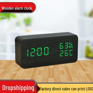 Smart LED Wooden Alarm Clock, Deals Supermarket