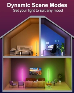 Smart RGB LED Corner Floor Lamp, Keepsmile