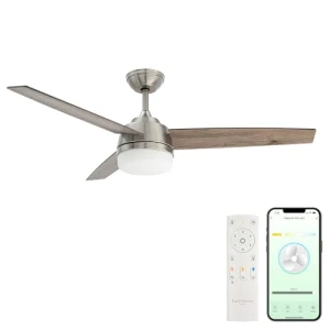 Smart 3-Blade Ceiling Fan with LED Light Kit, East Grove Home