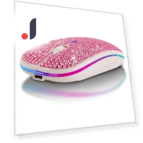 Rechargeable Silent Bluetooth Mouse with Diamond Inlay — Mouse Pads, Queen mall