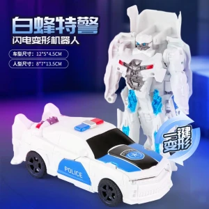 One-Step Deformation Robot Car Toy, Plastic Toys