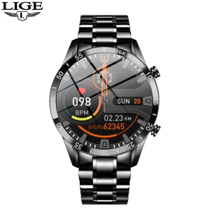 Full Circle Touch Screen Smartwatch with Steel Strap — Smart Watch, LIGE