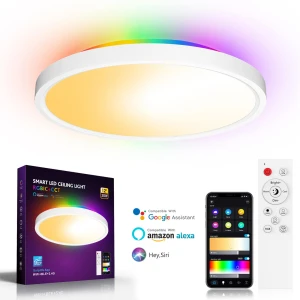 Smart 30W Flush Mount LED Backlight Ceiling Light — Smart Light Bulb, Build My Home