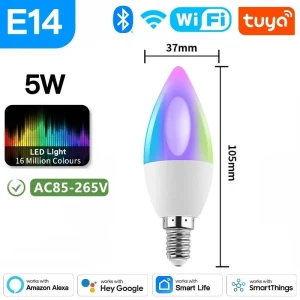 Smart E14 Candle LED Bulbs — Smart Light Bulb, Good Household Items