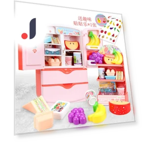 Toy Refrigerator with Double Door Touch Induction — Real-Food Appliances, Plastic Toys