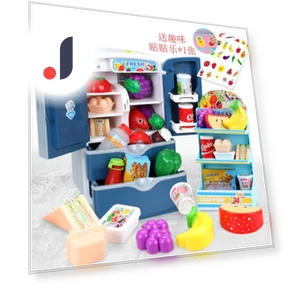 Toy Refrigerator with Double Door Touch Induction — Real-Food Appliances, Plastic Toys