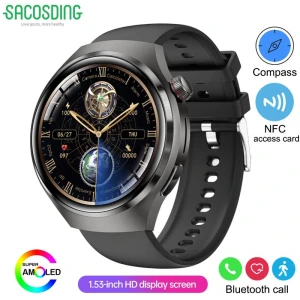 2-in-1 Headphones Compass Smart Watch, SACOSDING