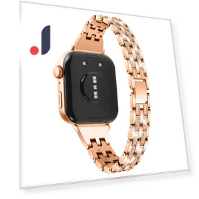 Metal Band Rhinestone Decorated Smart Watch Wrist Strap — Bands, Smartwatch 2025