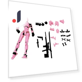 Multi-joint Transformable Robot with Female Accessories — Dolls & Figures, Such Articles