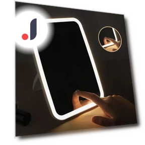 LED Folding Vanity Mirror with Touch Screen — Compact & Travel, Great3C