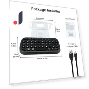 Wireless Bluetooth Mini Keyboard for PS5 Controller — Gaming Keyboards, FourAll