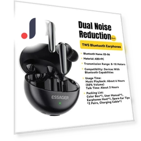 Wireless Earbuds with Dual Noise Cancellation — In-Ear Headphones, ESSAGER