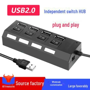 7-port USB 2.0 Hub with Independent Switches, AI Supermarket