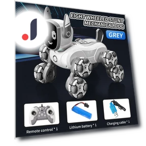 Intelligent Eight-Wheel Stunt Robot Dog — Interactive Animal Companions, Perseverance