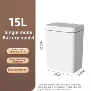 Smart Trash Can for Bathroom with Automatic Bagging — Smart Trash Can, WIKHOSTAR