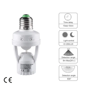 E27 Motion Sensor Lamp Socket Adapter, SaiMili Light