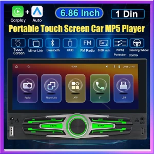 7-inch 1 Din Car MP5 Player with Touch Screen — Car Infotainment System, CreativeCode
