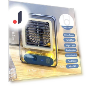 Cool Fan Mini Air Humidifier 2 in 1 with Night Light — Air Moisturizers, VAORLO