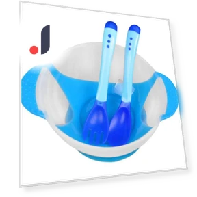 Feeding Bowl Set with Touch Spoon and Fork — Dishes, Toy