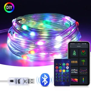 Smart Bluetooth RGBIC USB LED String Lights — LED Strip Lights, Yongkomo