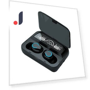Bluetooth Headset with Dual Earbuds and Large Screen — In-Ear Headphones, Junmaocun