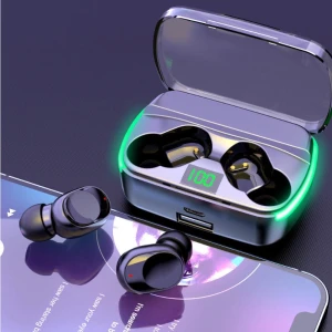 Bluetooth 5.3 Wireless Headset with Smart Digital Cable and High-Capacity External Battery, QUEED