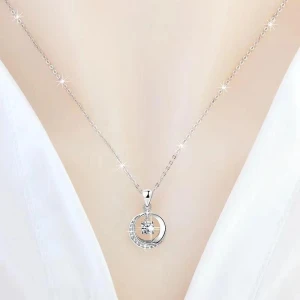 Smart Round Necklace with Zircons, Lucky Star Jewelry