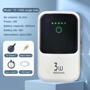 Ultra-Quiet Aquarium Oxygen Pump with USB Charging, SDS003