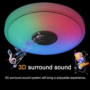 Modern LED Ceiling Light with RGB, Bluetooth App Remote Control, and Speaker — LED Strip Lights, Refreshing Home