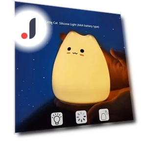 Touch-sensitive silicone night light in the shape of a cat — Night Lights, Great3C
