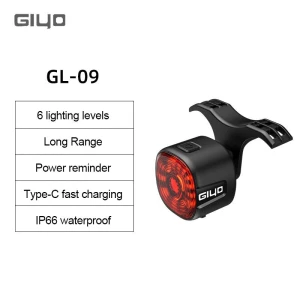 USB Rechargeable Bicycle Rear Light with Smart Brake Sensor — Smart Bike Light, GIYO