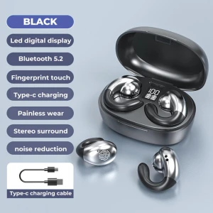 True Bone Conduction Bluetooth Earrings-Clip Earbuds — Wireless Earbuds, Junmaocun