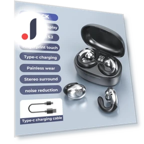 True Bone Conduction Bluetooth Earrings-Clip Earbuds — In-Ear Headphones, Junmaocun