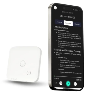 AI Voice Recorder with App for Speech-to-Text, HAYAO