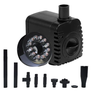 Ultra-Quiet Submersible Water Pump with 12 LED Lights, Refreshing Home