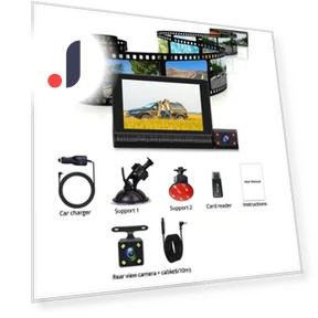 4-inch Car DVR with Triple Camera — Rearview Video Systems, PRISMA