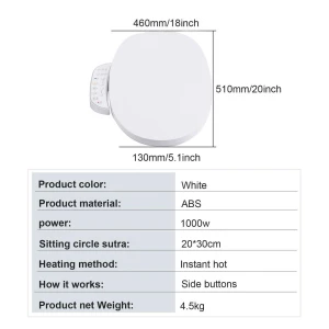 Electric Heated Toilet Seat with Soft Closing and Bidet Function, Super Dream Home